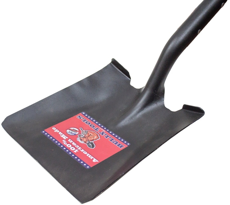 BULLY Tools 52520 Shovel, Square Point, 46 in OAL, 14 ga, Steel Blade, Hardwood Handle, D-Grip Handle