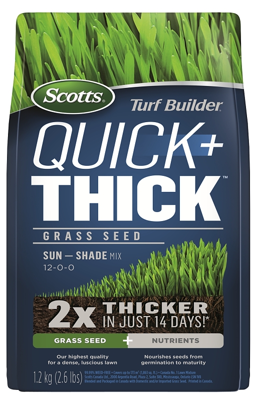 Scotts 12552 Quick + Thick Grass Seed, 1.2 kg, 1863 sq-ft Coverage Area
