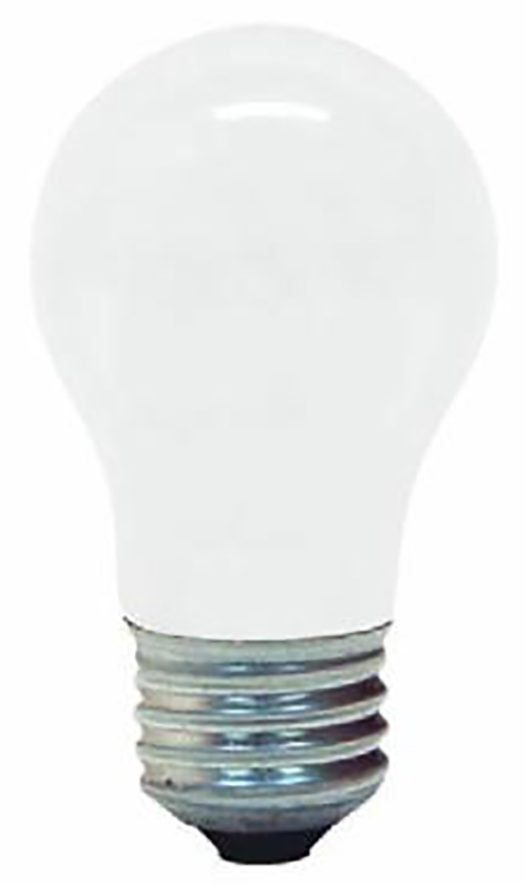 GE 97491 Standard Bulb, 15 W, A15 Lamp, E26 Medium Lamp Base, 100 Lumens, 2500 K Color Temp, White Light