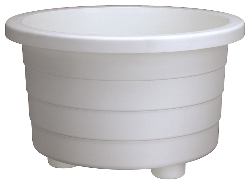 DCN 4018-09 Planter with Drainage Plug, 18 in Dia, 11-1/4 in H, Round, Classic, Euro Design, Plastic, White