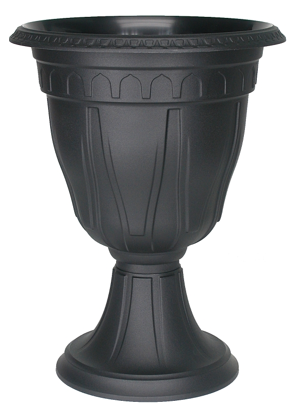 DCN 1420-36 Planter, 15-1/4 in Dia, 20-1/4 in H, Thermoplastic, Black