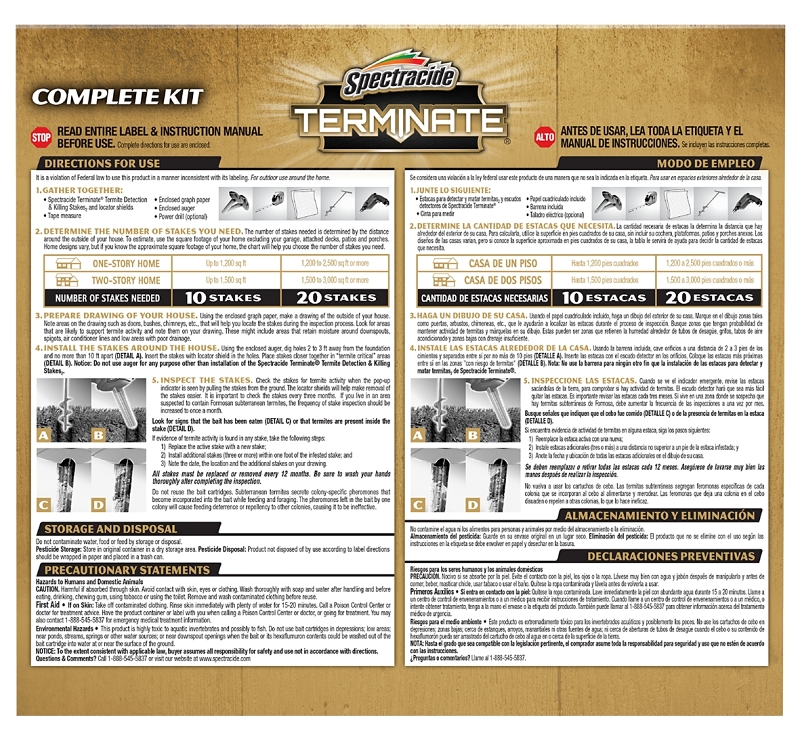 Spectracide HG-96115 Termite Detection and Killing Stake, Solid, Odorless
