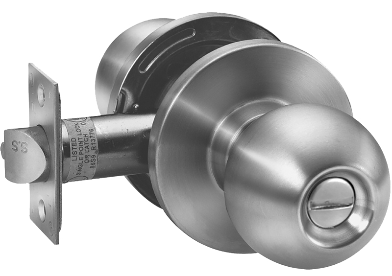 Taymor York Series 32-8940 Privacy Lockset, Knob Handle, Stainless Steel, Metal, Reversible Hand, 2 in Dia Knob