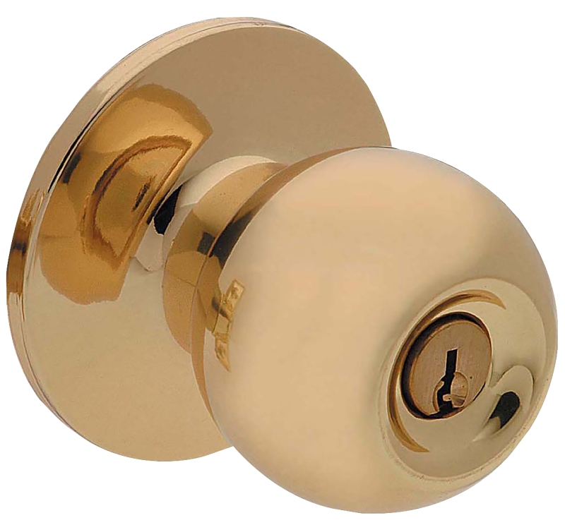 Taymor EPIC Series 35-CV1405 Passage Knob, Metal, Polished Brass, 2-3/8 to 2-3/4 in Backset