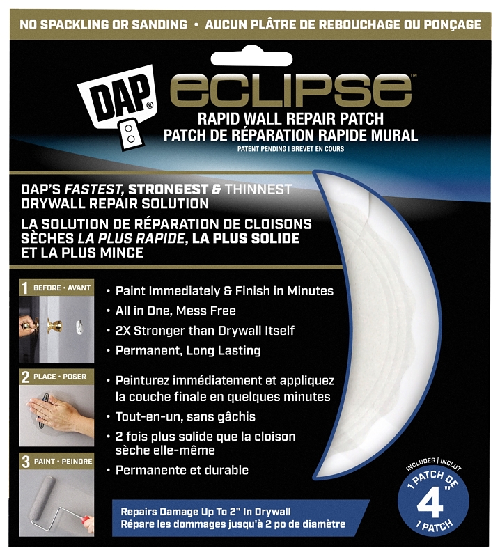 DAP 7079874904 Rapid Wall Repair Patch, 4 in Dimensions, White