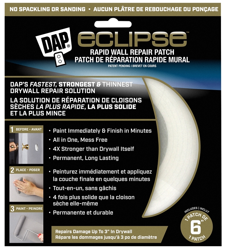 DAP 7079874906 Rapid Wall Repair Patch, 6 in Dimensions, White