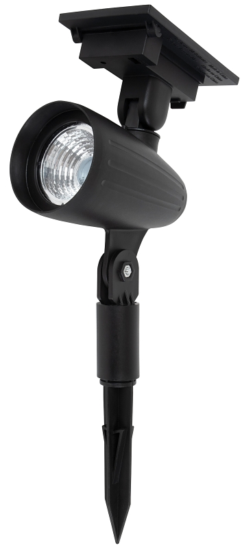Boston Harbor 26078 Solar Spotlight, NI-Mh Battery, AA Battery, 1-Lamp, Plastic Fixture, Black, Battery Included: Yes
