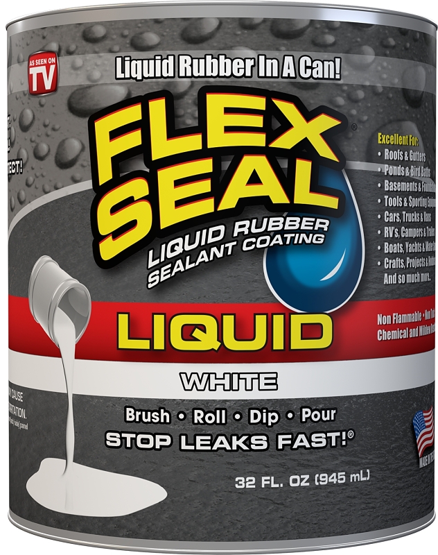 Flex Seal LFSWHTC32 Rubberized Coating, White, 32 oz, Can