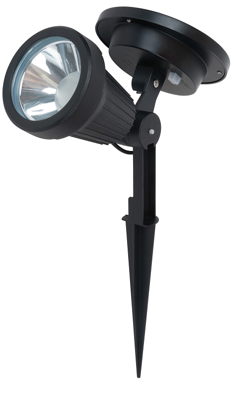 Boston Harbor 25658 Solar Spotlight, Li-Ion Battery, AA Battery, 1-Lamp, Metal and Glass Fixture, Black
