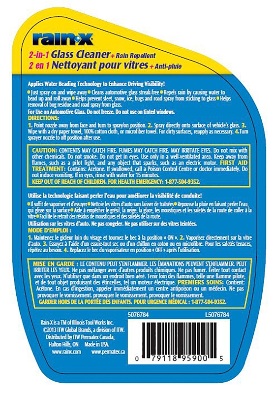 Rain-X 5076784 Glass Cleaner, 680 mL Bottle, Liquid, Slight Fruity, Clear