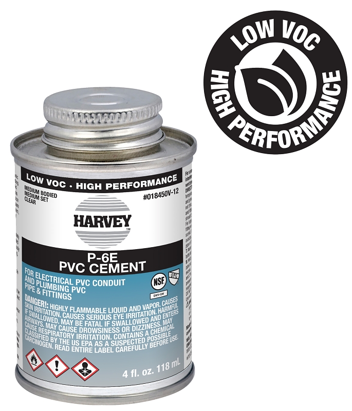 Harvey 18450V-12 Conduit Cement, 4 oz Can, Liquid, Clear
