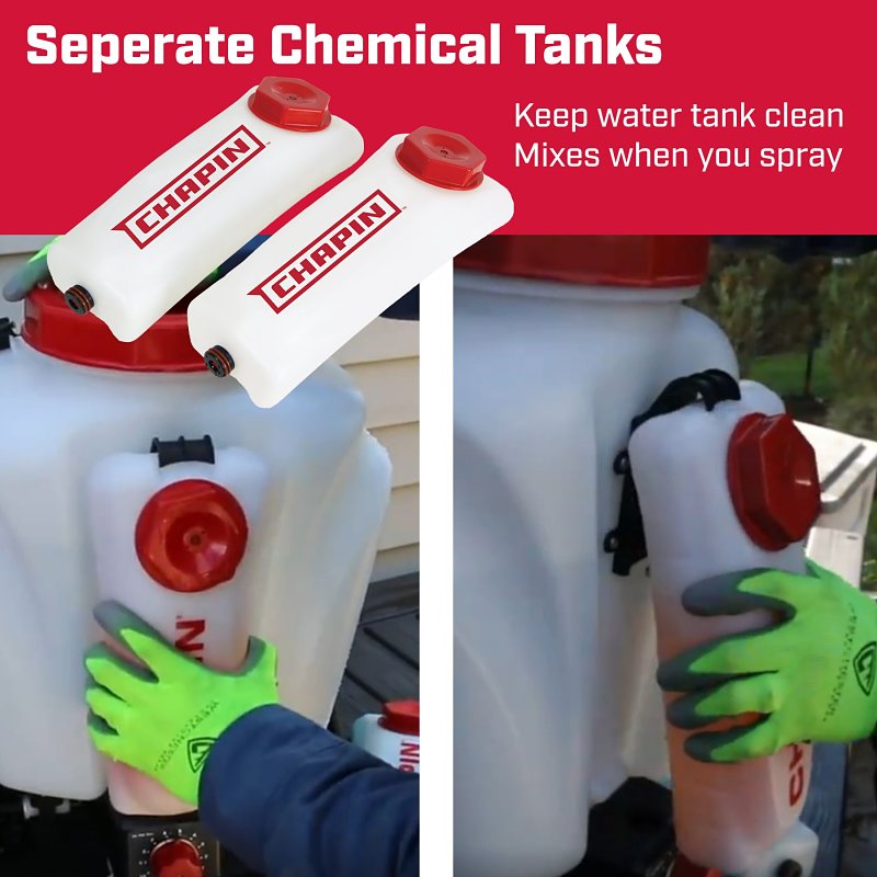 Chapin 63950 Backpack Sprayer, 4 gal Tank, Polyethylene Tank, 48 in L Hose, Adjustable Nozzle