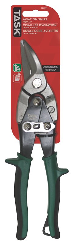 Task T22371 Aviation Snip, Right Cut, Chrome Molybdenum Steel Blade, Soft-Touch Handle
