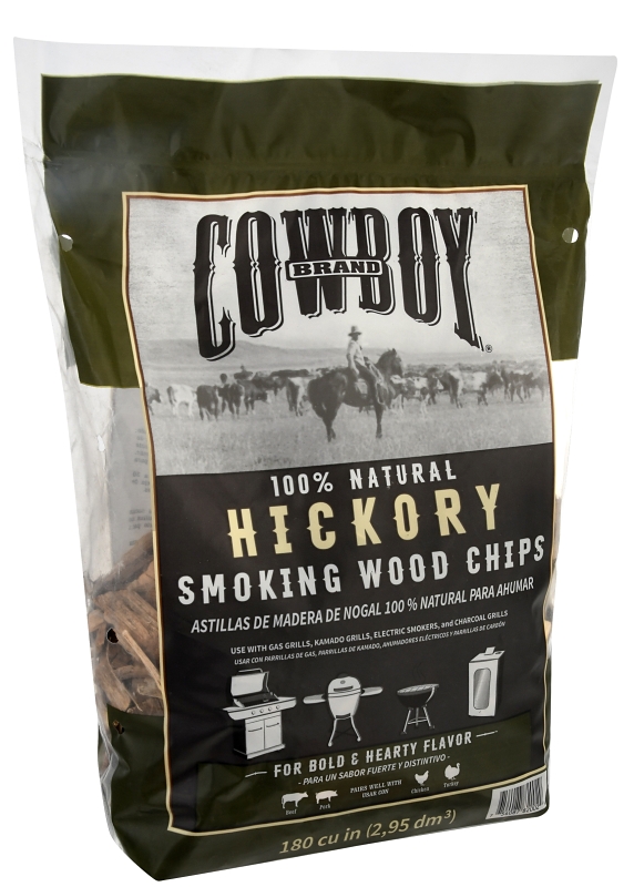 Cowboy 51112T Series Smoking Chip, Hickory, 12 in L, Wood, 180 cu-in