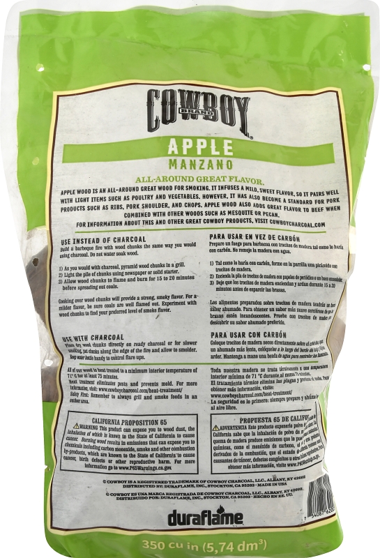 Cowboy 52330 Smoking Chunk, 16-3/4 in L, Wood, 350 cu-in
