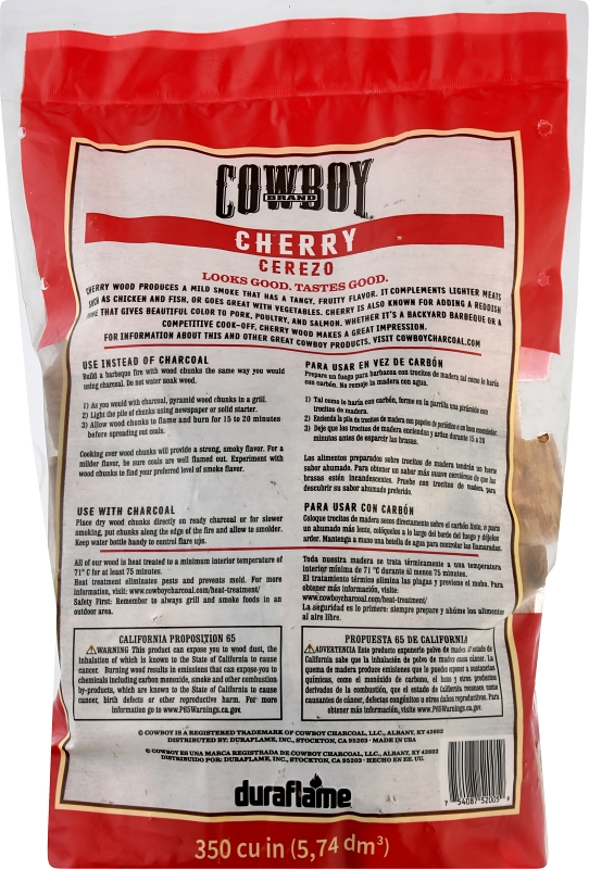 Cowboy 52430 Series Smoking Chunk, Cherry, Wood, 350 cu-in
