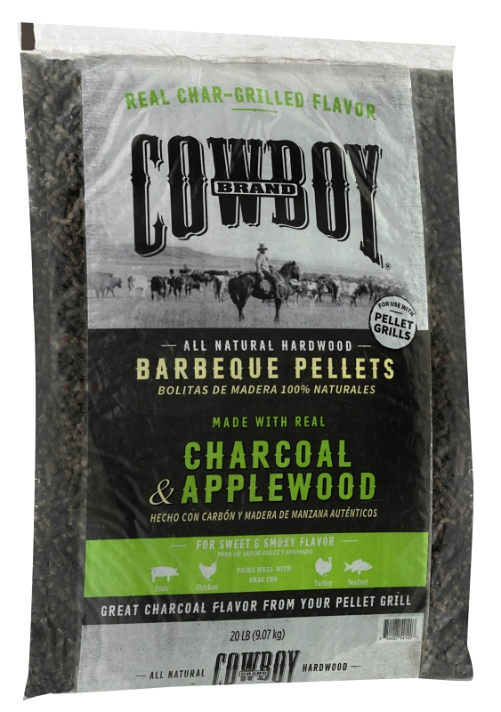 Cowboy 54120 Barbeque Pellet, 18 in L, Wood, 20 lb Bag