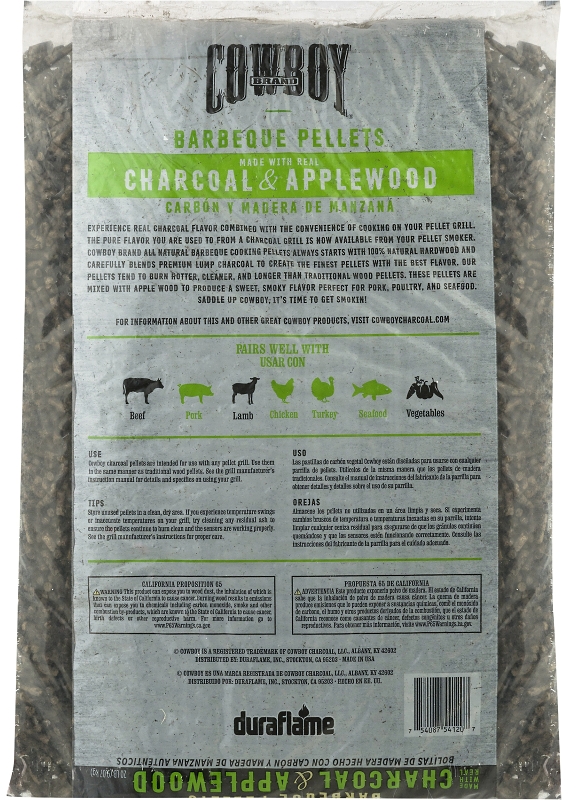Cowboy 54120 Barbeque Pellet, 18 in L, Wood, 20 lb Bag