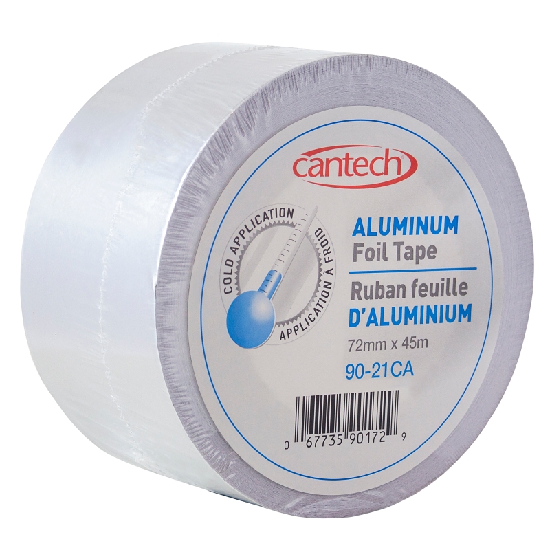 Cantech 9021CA7245 Foil Tape, 45 m L, 72 mm W, Silver