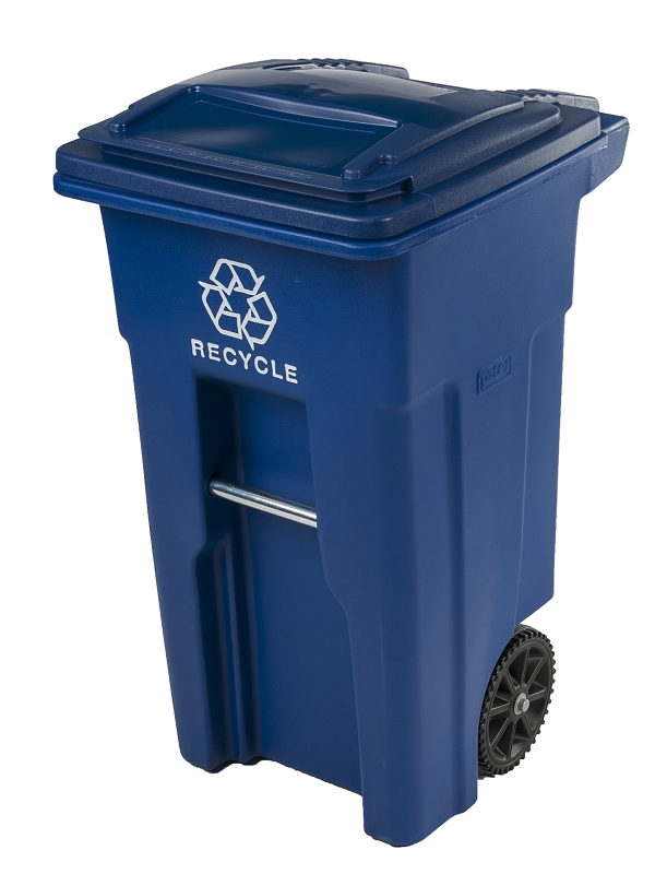 Toter 79232-R2705 Trash Can, 32 gal Capacity, Polyethylene, Blue, 19-3/4 in W x 24-1/4 in D x 37-1/2 in H Dimensions