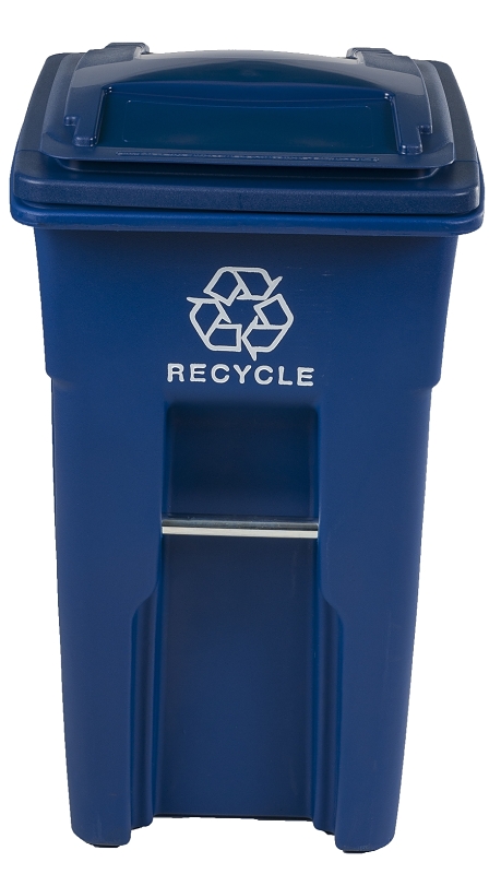 Toter 79232-R2705 Trash Can, 32 gal Capacity, Polyethylene, Blue, 19-3/4 in W x 24-1/4 in D x 37-1/2 in H Dimensions