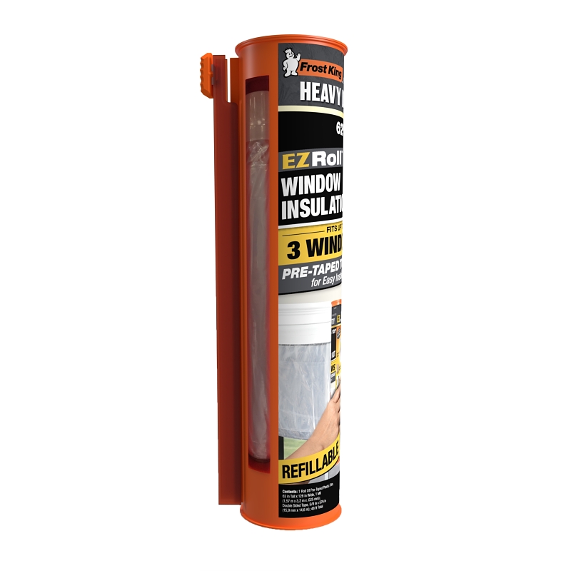 Frost King EZ Roll EZ833CDSP Window Shrink Kit, 126 in W, 1.5 mm Thick, 62 in L, Polyethylene, Clear