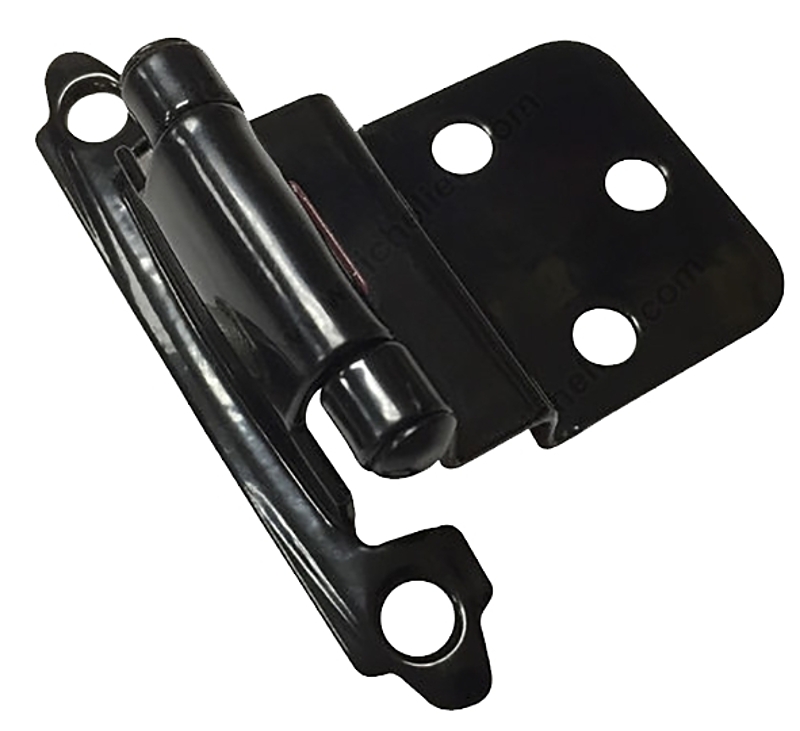 Richelieu BP13490 Cabinet Hinge, 100 deg Hinge Opening, 1.86 in W x 2.76 in H, Semi-Concealed, Self-Closing Hinge, 2/BAG