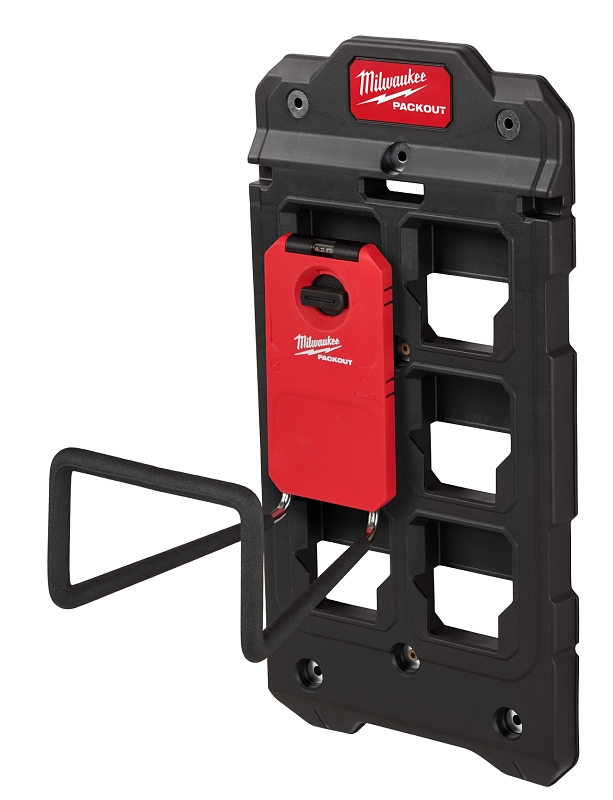 Milwaukee PACKOUT 48-22-8332 Wide Hook, 25 lb Load, 9 in L, 3-1/2 in W, 8 in H, Metal/Polymer, Black/Red