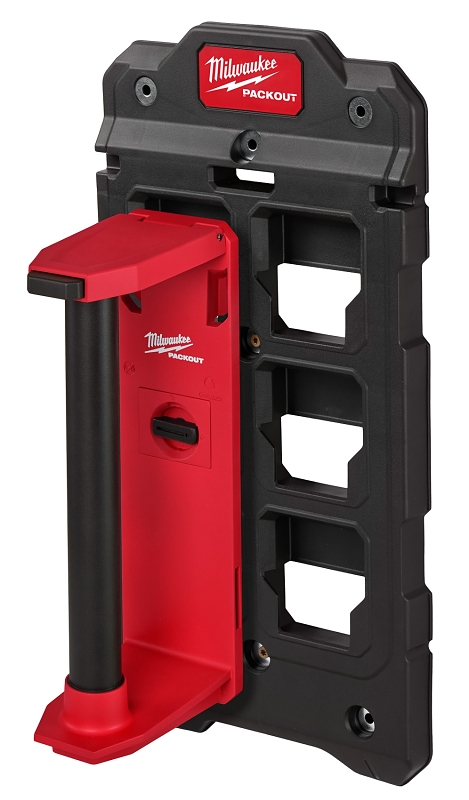 Milwaukee PACKOUT 48-22-8337 Roll Holder, 15 lb Load, 6-1/2 in L, 4 in W, 13 in H, Polymer, Black/Red