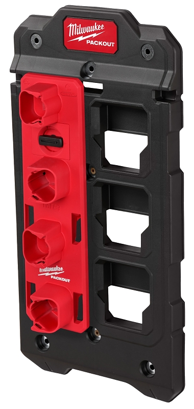 Milwaukee PACKOUT M12 48-22-8338 Battery Rack, 15 lb, 4-Tool Holder, 4 in W, 13 in H, 2.6 in L, Polymer