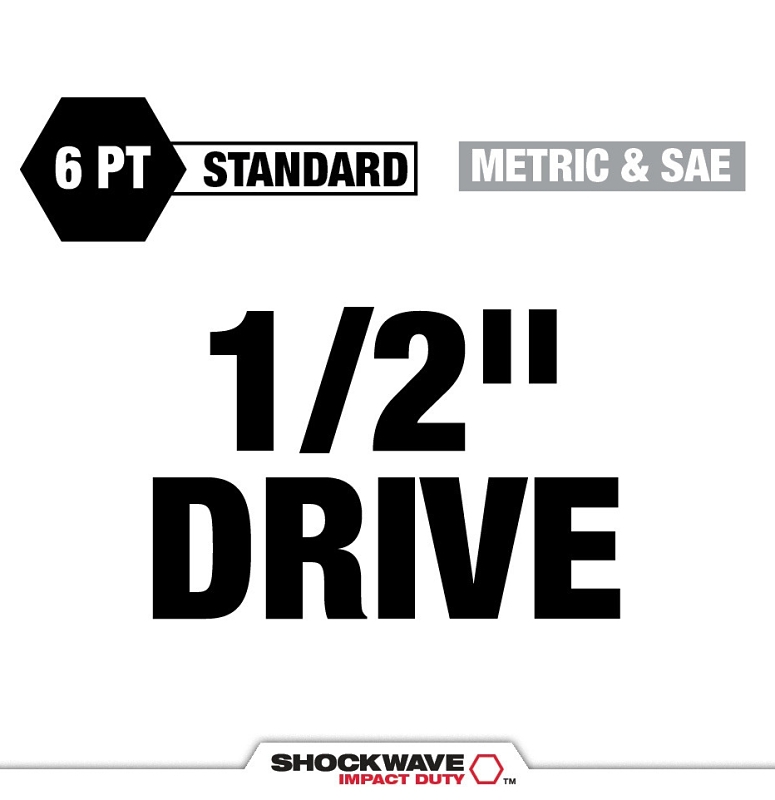 Milwaukee 49-66-6804 SHOCKWAVE Impact Duty Series Socket Set, Includes: 1-1/8 in Standard Sockets