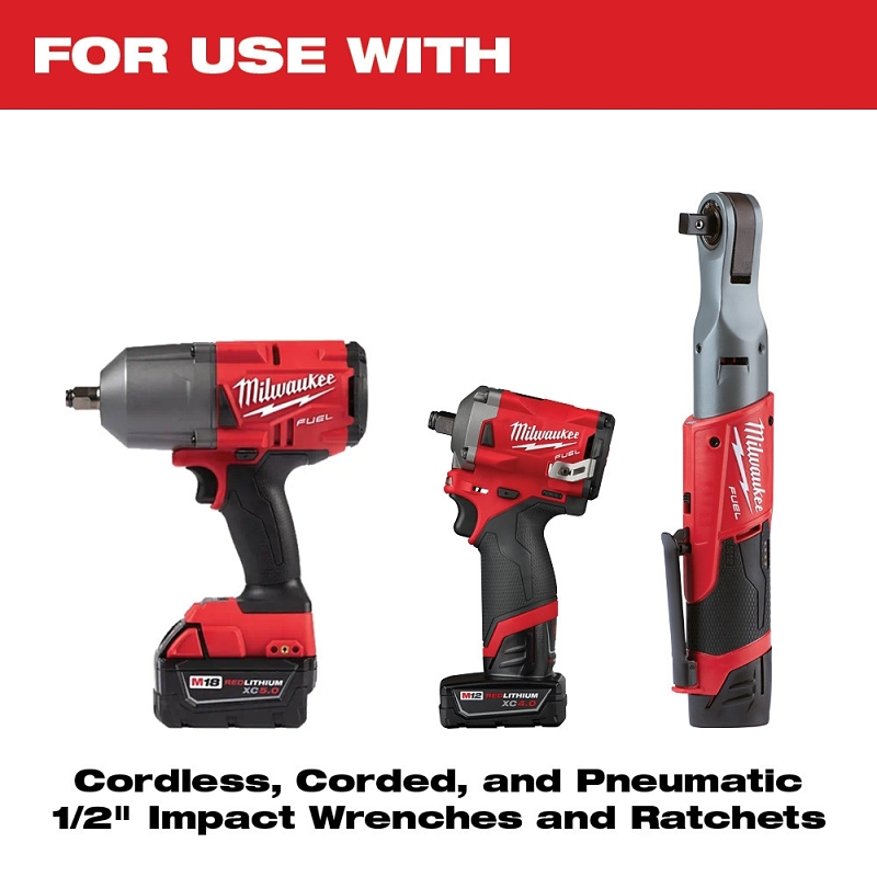 Milwaukee 49-66-6804 SHOCKWAVE Impact Duty Series Socket Set, Includes: 1-1/8 in Standard Sockets