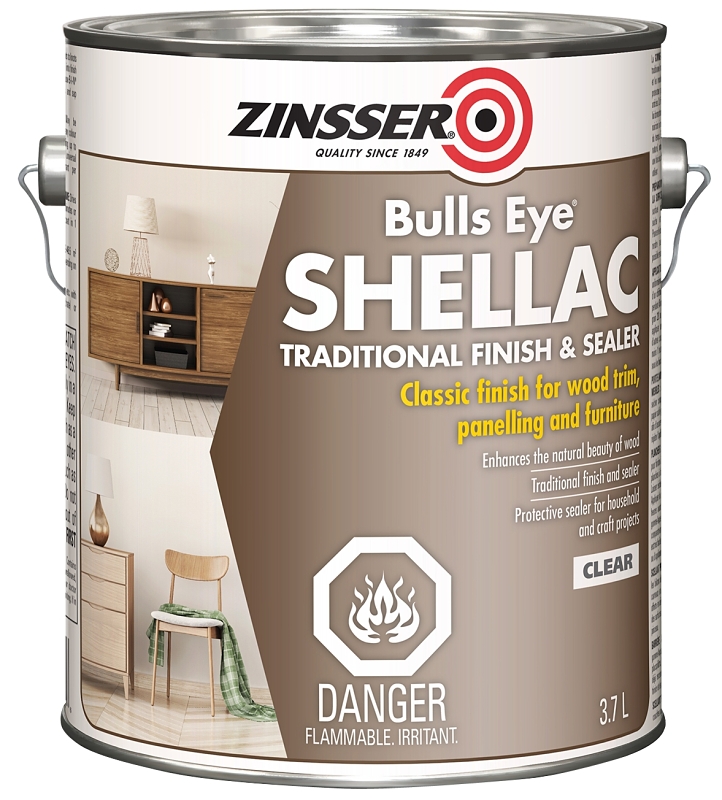 Zinsser Z00211 Shellac, Clear, Liquid, 3.7 L, Can