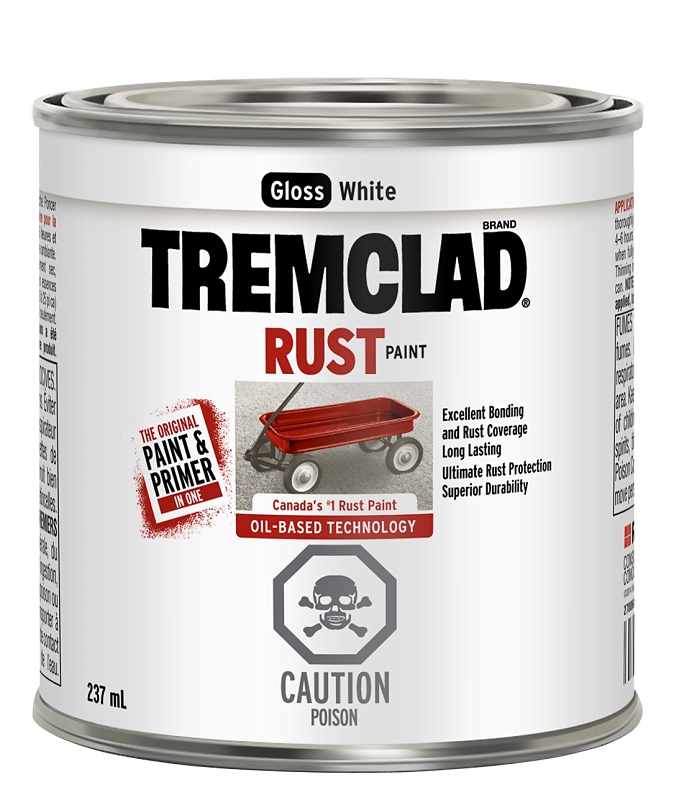 Tremclad 27025X125 Rust Preventative Paint, Oil, Gloss, White, 237 mL, Can