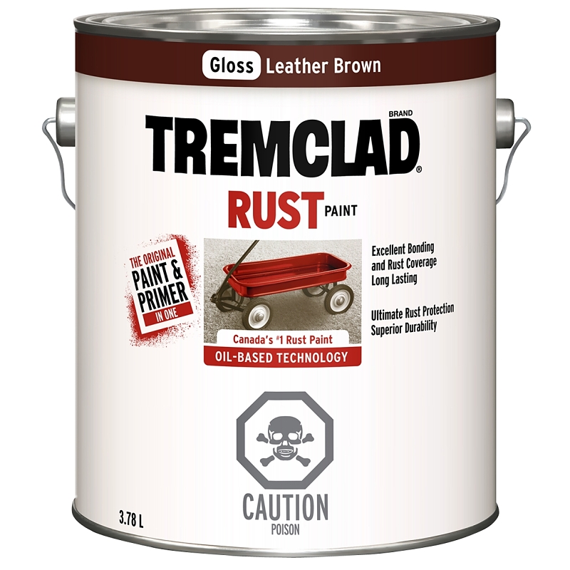 Tremclad 27091X155 Rust Preventative Paint, Oil, Flat, Leather Brown, 3.78 L