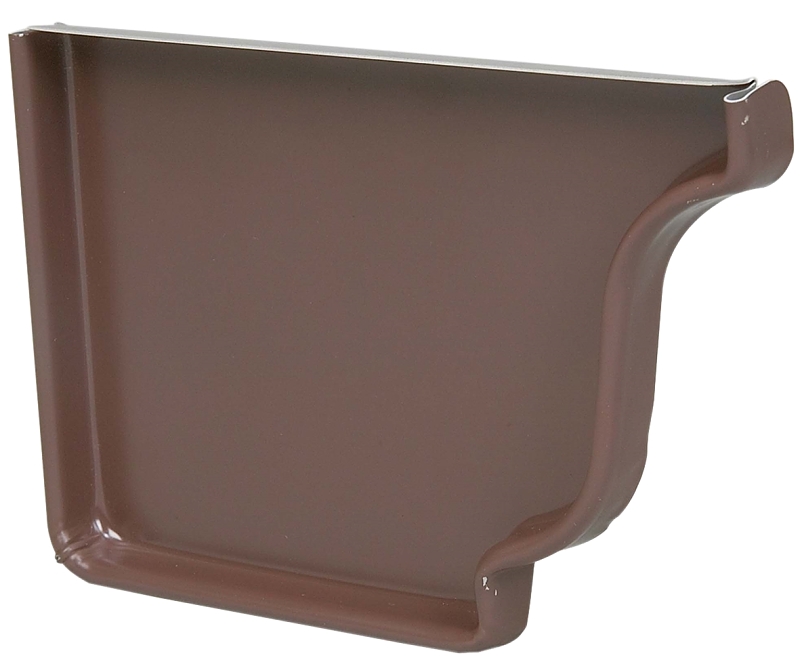 Amerimax 2520619 Gutter End Cap, 5 in L, Rubber, Brown, For: 5 in K-Style Gutter System