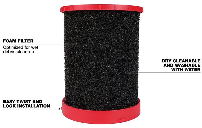 Milwaukee 49-90-1990 Large Vacuum Foam Wet Filter