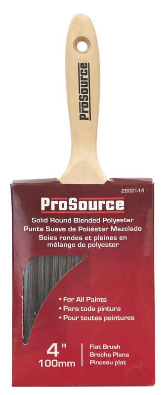 ProSource OR 11601 0400 Paint Brush, 4 in W, Flat Brush, Polyester Bristle