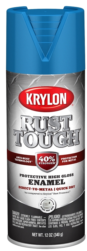 Krylon Rust Tough K09271008 Enamel Spray Paint, Gloss, Safety Blue, 12 ...