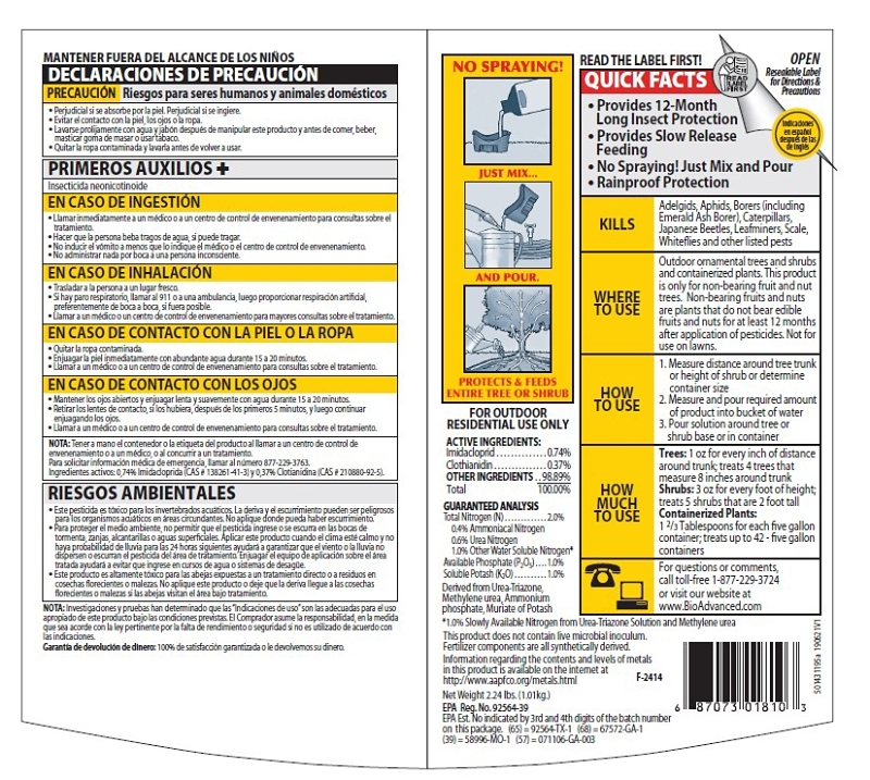 BioAdvanced 701810A Concentrated Tree and Shrub Protect and Feed II, Liquid, Green, 32 oz Bottle