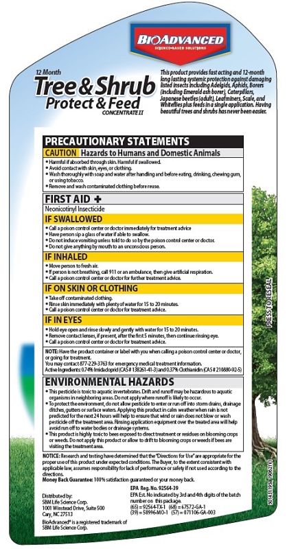 BioAdvanced 701810A Concentrated Tree and Shrub Protect and Feed II, Liquid, Green, 32 oz Bottle