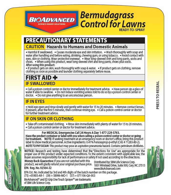 BioAdvanced 704100B Bermuda Grass Control, Liquid, Off-White, 32 oz Bottle