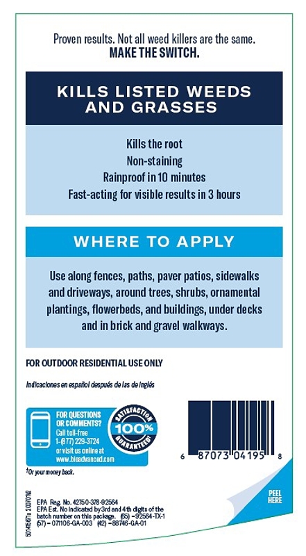 BioAdvanced 704195A Super Concentrated Weed and Grass Killer, Liquid, Blue, 32 oz Bottle