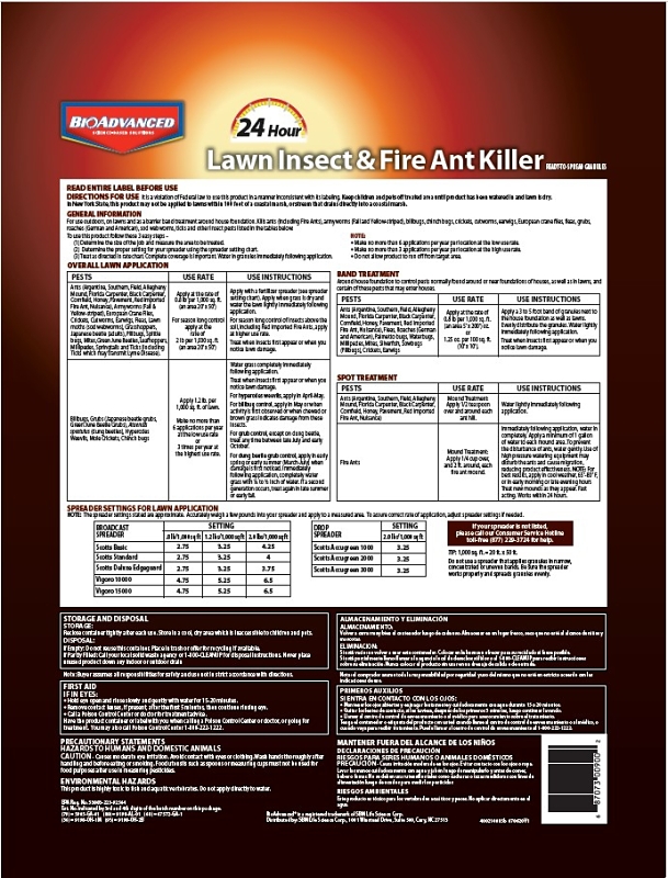 BioAdvanced 700900H Lawn Insect and Fire Ant Killer, Granular, Outdoor, 10 lb