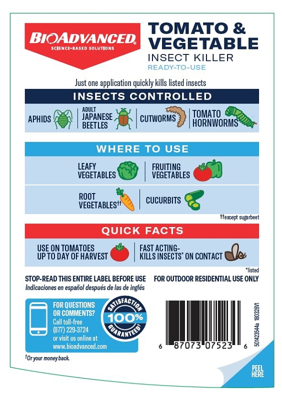 BioAdvanced 707523A Insect Killer, Liquid, Spray Application, 24 oz Bottle, Cyfluthrin