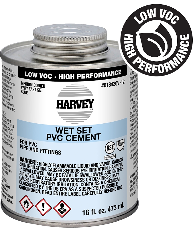 Harvey 18420V-12 Medium-Bodied Fast Set Cement, 16 oz Can, Liquid, Blue