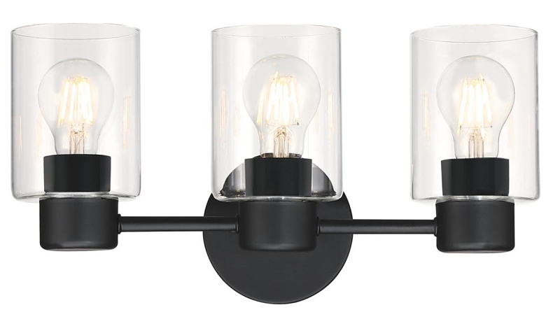 Westinghouse Sylvestre Series 61156 Wall Fixture, 120 V, 3-Lamp, Incandescent, LED Lamp, Steel Fixture
