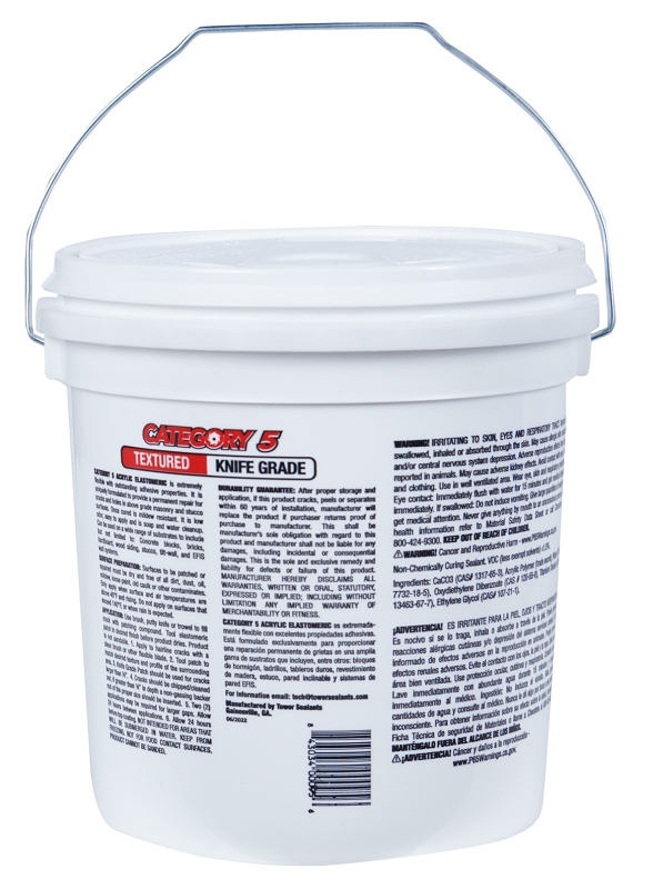 Tower Sealants CATEGORY 5 TS-00095 Knife-Grade Textured Patch, White, 1 gal