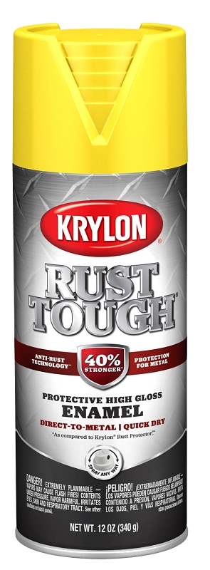 Krylon Rust Tough K09211008 Rust-Preventative Enamel Spray Paint, Gloss ...