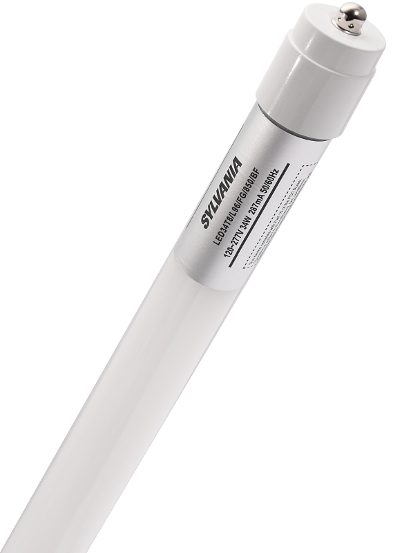 Sylvania 40531 LED Bulb, Linear, Type B Ballast Free, 34 W, T8 Lamp, Frosted, 4100 K Color Temp